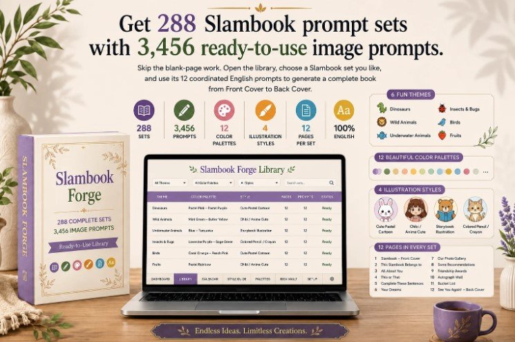 SlamBook Forge review — 288 ready-made Slambook prompt sets preview